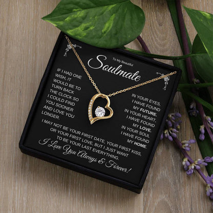 TO MY BEAUTIFUL SOULMATE FOREVER LOVE HEART NECKLACE