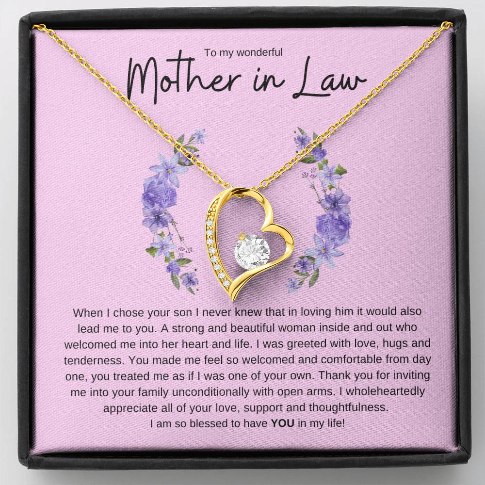 MOTHER IN LAW FOREVER LOVE HEART NECKLACE