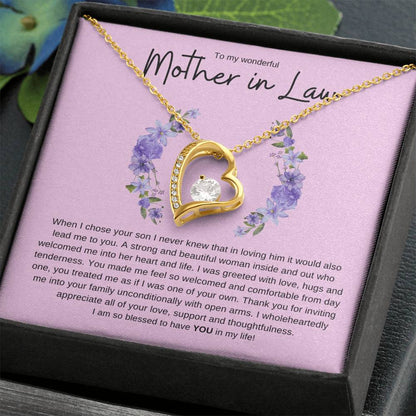 MOTHER IN LAW FOREVER LOVE HEART NECKLACE