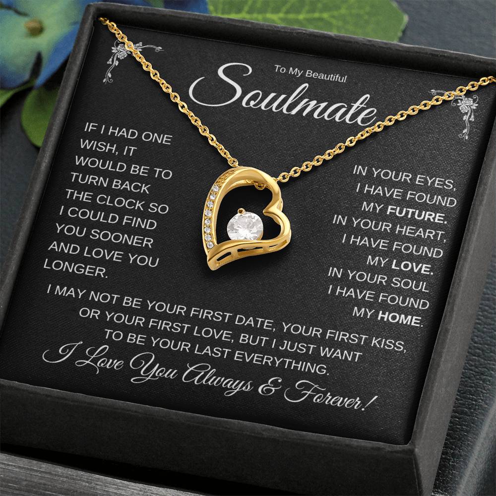 TO MY BEAUTIFUL SOULMATE FOREVER LOVE HEART NECKLACE